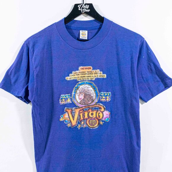 Virgo Zodiac Astrological Horoscope Sign T-Shirt Medium VTG 80s Hipster - Picture 3 of 9